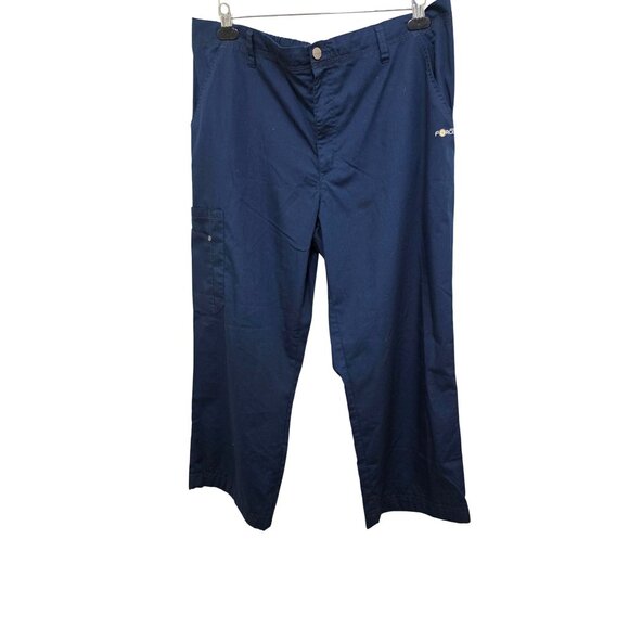 Carhartt Navy Blue Men's XL Scrub Work Pants Multiple Pockets & Elastic Waist - Picture 1 of 8